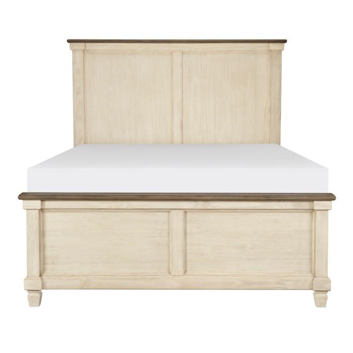 Homelegance Weaver King Panel Bed in Antique White 1626K-1EK* Half Price Furniture