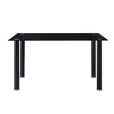 5538BK* - (2)Dining Table, Glass Top Half Price Furniture