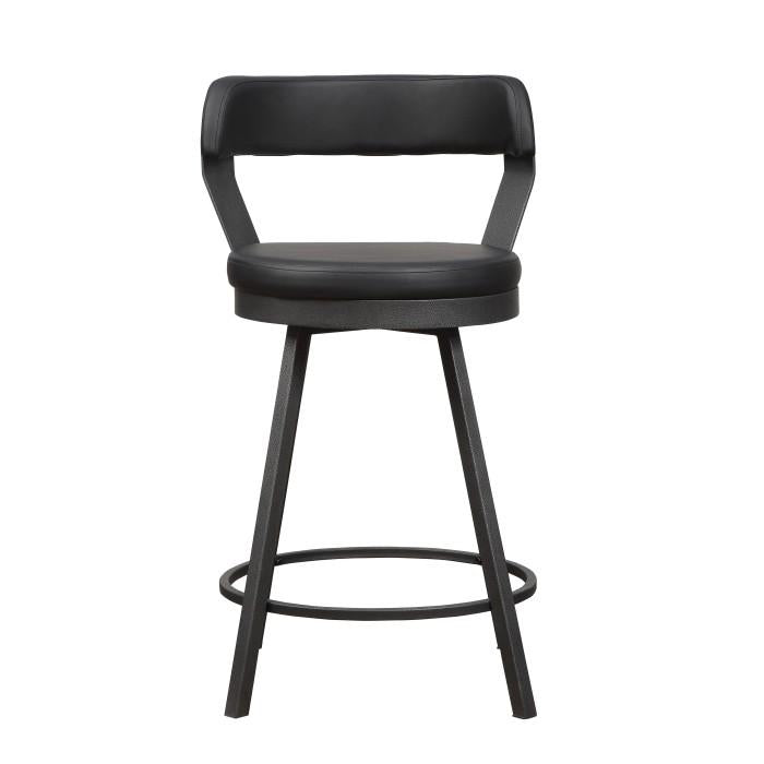 5566-24BK - Swivel Counter Height Chair, Black Half Price Furniture