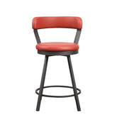 5566-24RD - Swivel Counter Height Chair, Red Half Price Furniture