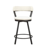 5566-24WT - Swivel Counter Height Chair, White Half Price Furniture