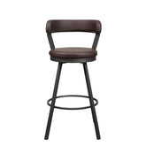 5566-29BR - Swivel Pub Height Chair, Brown Half Price Furniture