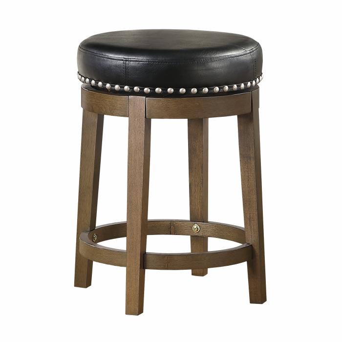 5681BLK-24 - Round Swivel Counter Height Stool, Black Half Price Furniture