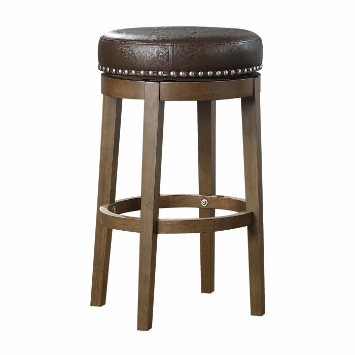 5681BRW-29 - Round Swivel Pub Height Stool, Brown Half Price Furniture