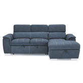 8228BU* - (2)2-Piece Sectional with Adjustable Headrests, Pull-out Bed and Right Chaise with Hidden Storage Half Price Furniture