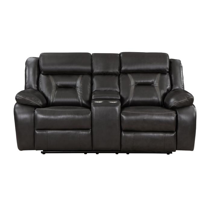 8229NDG-2PW - Power Double Reclining Love Seat with Center Console Half Price Furniture