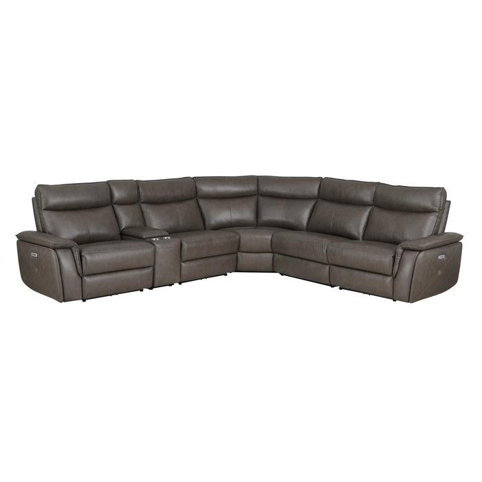 8259RFDB*6SCPWH - (6)6-Piece Modular Power Reclining Sectional with Power Headrests Half Price Furniture