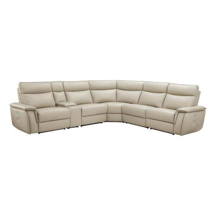 8259RFTP*6SCPWH - (6)6-Piece Modular Power Reclining Sectional with Power Headrests Half Price Furniture