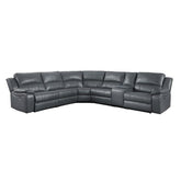 8260GY*6PW - (6)6-Piece Modular Power Reclining Sectional Half Price Furniture