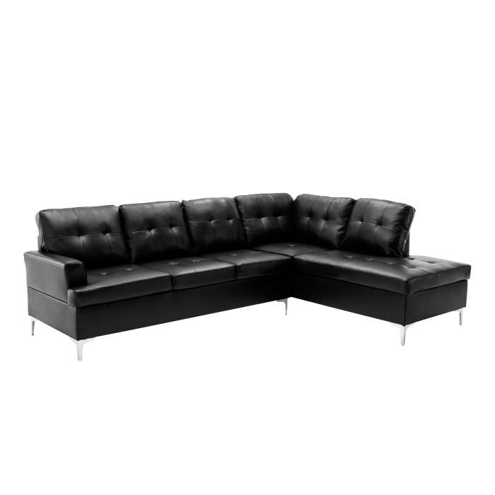 8378BLK* - (2)2-Piece Sectional with Right Chaise Half Price Furniture