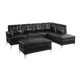 8378BLK*3 - (3)3-Piece Sectional with Right Chaise and Ottoman Half Price Furniture