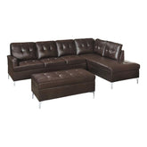 8378BRW*3 - (3)3-Piece Sectional with Right Chaise and Ottoman Half Price Furniture