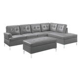 8378GRY*3 - (3)3-Piece Sectional with Right Chaise and Ottoman Half Price Furniture