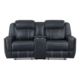 8516BU-2 - Double Reclining Love Seat with Center Console, Receptacles and USB Ports Half Price Furniture