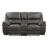 8517GRY-2 - Double Reclining Love Seat with Center Console Half Price Furniture