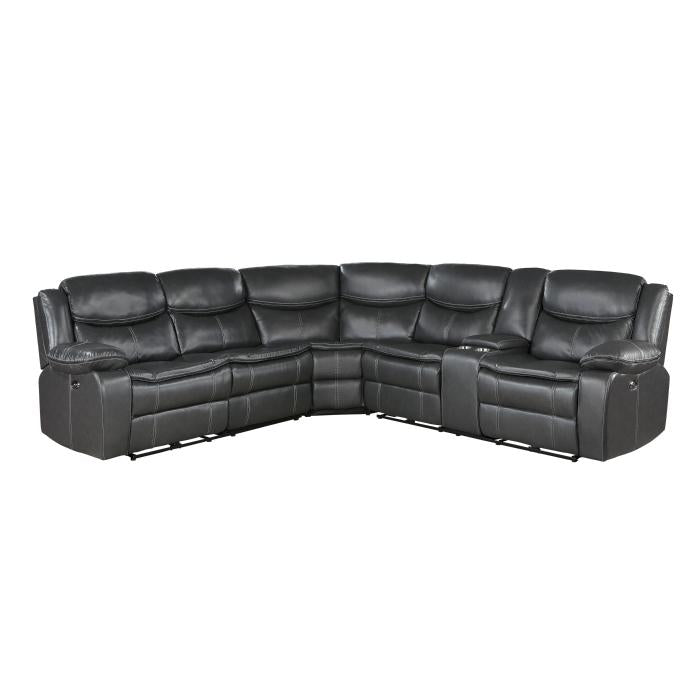 8528DG*SCPW - (3)3-Piece Power Reclining Sectional with Right Console Half Price Furniture