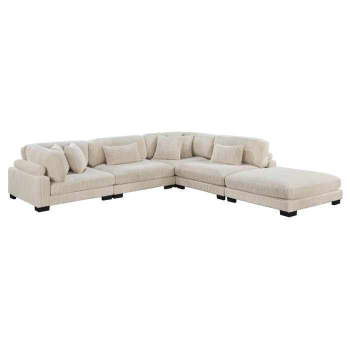 8555BE*5OT - (5)5-Piece Modular Sectional with Ottoman Half Price Furniture