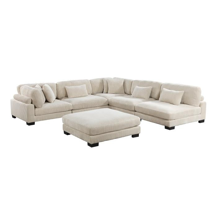 8555BE*6OT - (6)6-Piece Modular Sectional with Ottoman Half Price Furniture