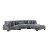 8555GY*4OT - (4)4-Piece Modular Sectional with Ottoman Half Price Furniture