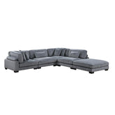 8555GY*5OT - (5)5-Piece Modular Sectional with Ottoman Half Price Furniture