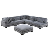 8555GY*6OT - (6)6-Piece Modular Sectional with Ottoman Half Price Furniture