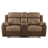 8599BR-2 - Double Glider Reclining Love Seat with Center Console Half Price Furniture