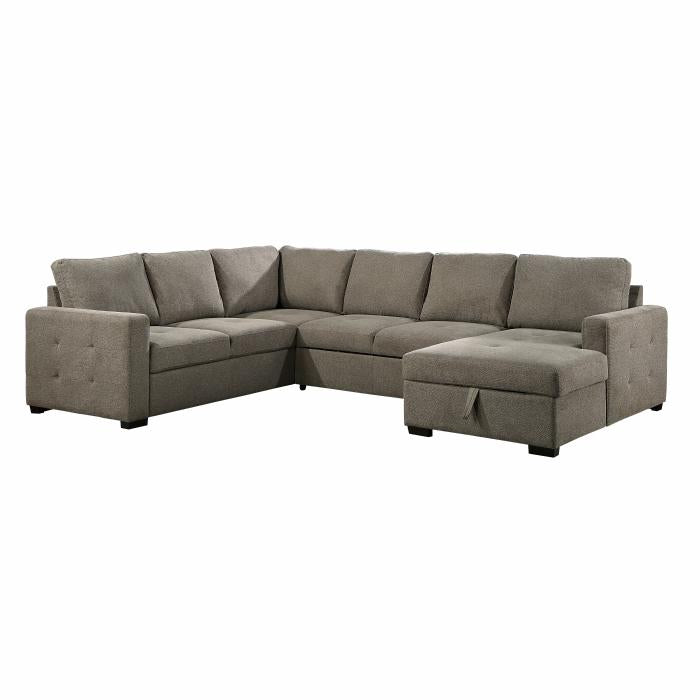 9206BR*33LRC - (3/3)3-Piece Sectional with Pull-out Bed and Right Chaise with Hidden Storage Half Price Furniture