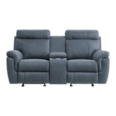 9301BUE-2 - Double Glider Reclining Love Seat with Center Console Half Price Furniture