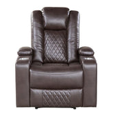 9366DB-1PWH - Power Reclining Chair with Power Headrest, Cup holders and Storage Arms Half Price Furniture