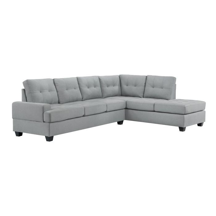 9367GY*SC - (2)2-Piece Reversible Sectional with Drop-Down Cup Holders Half Price Furniture