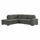 9390DG*2LC2R - (2)2-Piece Sectional with Pull-out Bed and Left Chaise with Storage Ottoman Half Price Furniture