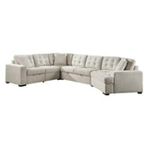 9401BEG*42LRU - (4)4-Piece Sectional with Pull-out Bed and Pull-out Ottoman Half Price Furniture