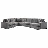 9401GRY*42LRU - (4)4-Piece Sectional with Pull-out Bed and Pull-out Ottoman Half Price Furniture