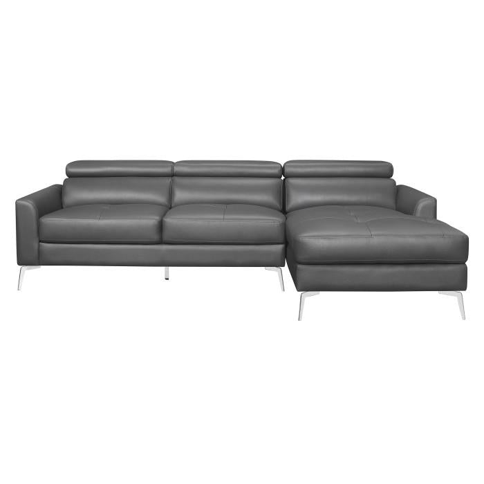 9408DGY*SC - (2)2-Piece Sectional with Right Chaise Half Price Furniture