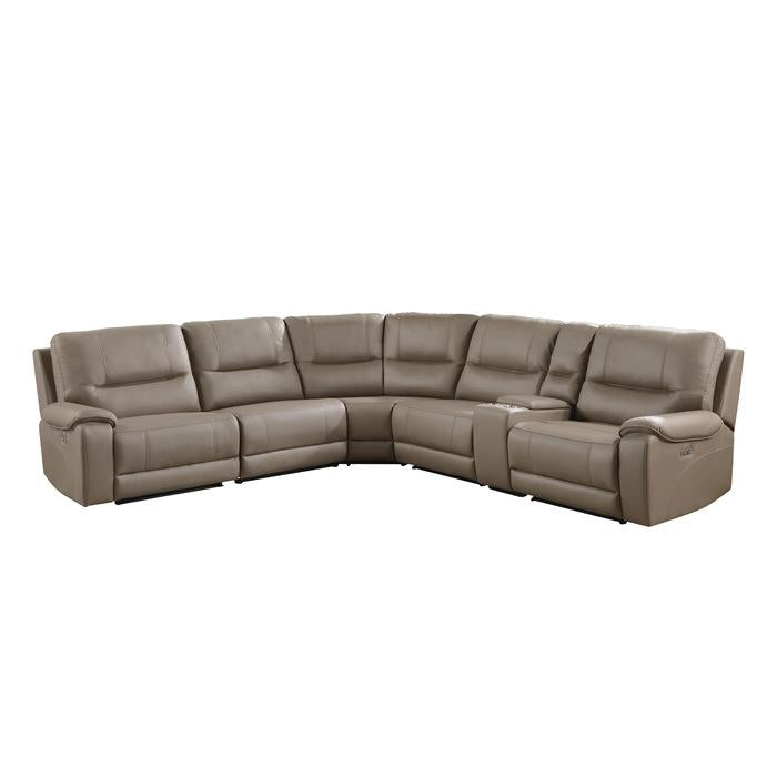 9429TP*6LRRRPWH - (6)6-Piece Modular Power Reclining Sectional with Power Headrests Half Price Furniture