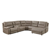 9429TP*6RCLRPWH - (6)6-Piece Modular Power Reclining Sectional with Power Headrests and Right Chaise Half Price Furniture