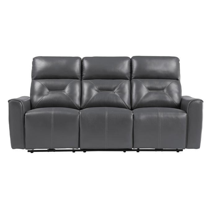 9446GY-3PW - Power Double Reclining Sofa with USB Ports Half Price Furniture