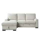 9468BE*2LC2R - (2)2-Piece Sectional with Pull-out Bed and Left Chaise with Hidden Storage Half Price Furniture