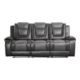 9470GY-3 - Double Reclining Sofa with Center Drop-Down Cup Holders Half Price Furniture