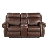 9488BR-2 - Double Reclining Love Seat with Center Console Half Price Furniture