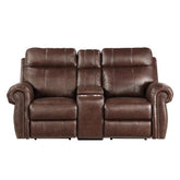 9488BR-2PW - Power Double Reclining Love Seat with Center Console Half Price Furniture