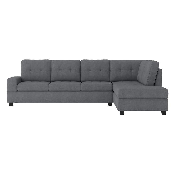 9507DGY*SC - (2)2-Piece Reversible Sectional with Drop-Down Cup Holders Half Price Furniture