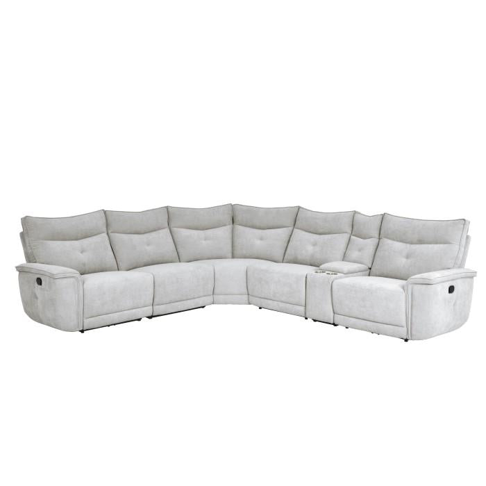 9509MGY*6LRRR - (6)6-Piece Modular Reclining Sectional Half Price Furniture