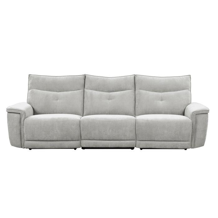 9509MGY-3PWH* - (3)Power Double Reclining Sofa with Power Headrests and USB Ports Half Price Furniture