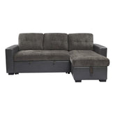 9540GY*SC - (2)2-Piece Reversible Sectional with Pull-out Bed and Hidden Storage Half Price Furniture