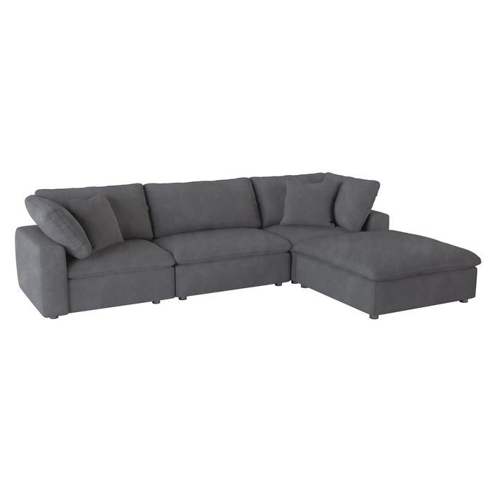 9546GY*4OT - (4)4-Piece Modular Sectional with Ottoman Half Price Furniture