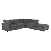 9546GY*5OT - (5)5-Piece Modular Sectional with Ottoman Half Price Furniture