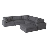 9546GY*6OT - (6)6-Piece Modular Sectional with Ottoman Half Price Furniture