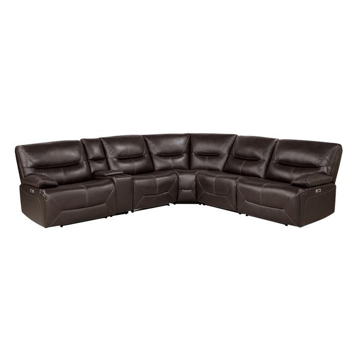 9579BRW*6LRRRPW - (6)6-Piece Power Reclining Sectional Half Price Furniture