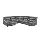 9579GRY*6LCRRPW - (6)6-Piece Power Reclining Sectional with Left Chaise Half Price Furniture